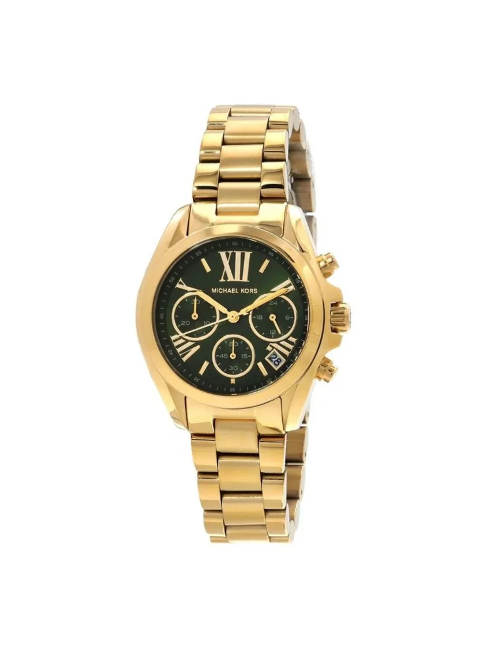 NWT Michael Kors Bradshaw Chronograph Quartz Green Dial Ladies Watch